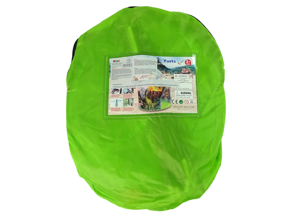 Dětský stan s dinosaury pro zahradu zelený 135x105 cm