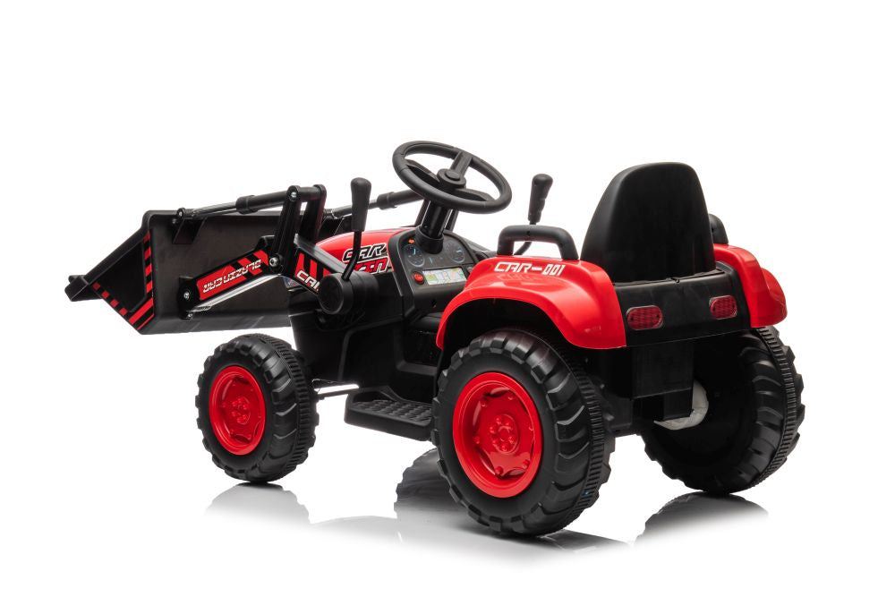 Dětský traktor na akumulátor s lžící BW X002A červený