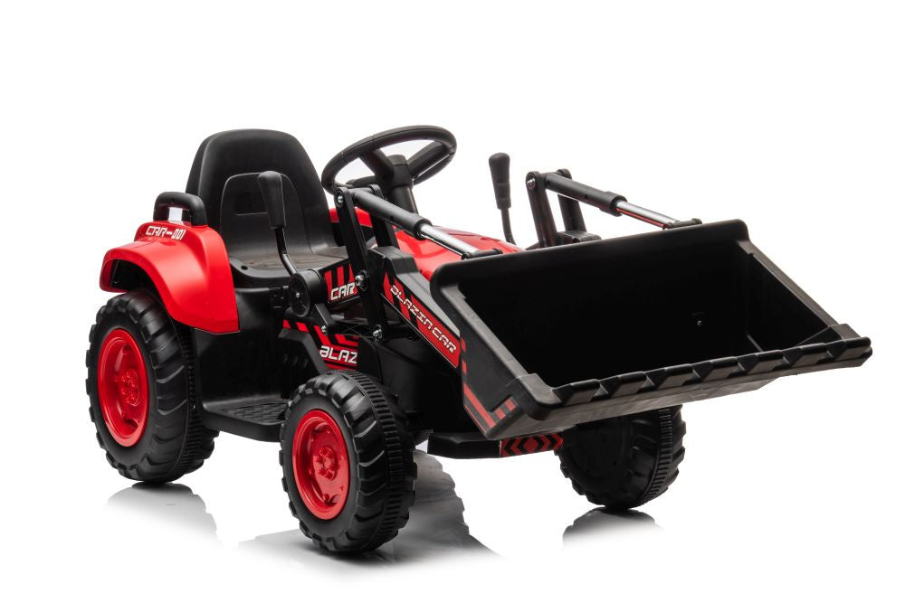 Dětský traktor na akumulátor s lžící BW X002A červený