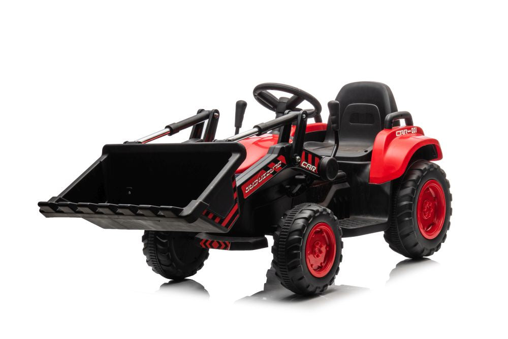 Dětský traktor na akumulátor s lžící BW X002A červený