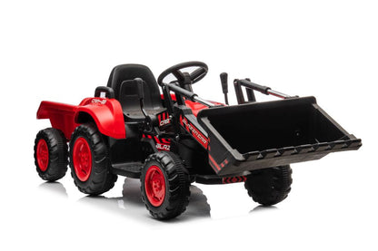 Dětský traktor na akumulátor s lžící BW X002A červený