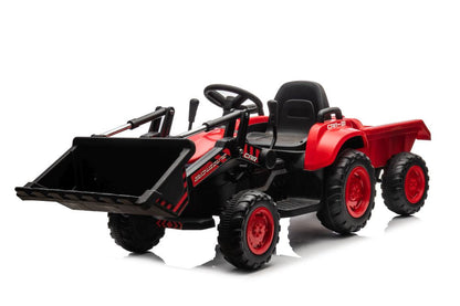 Dětský traktor na akumulátor s lžící BW X002A červený