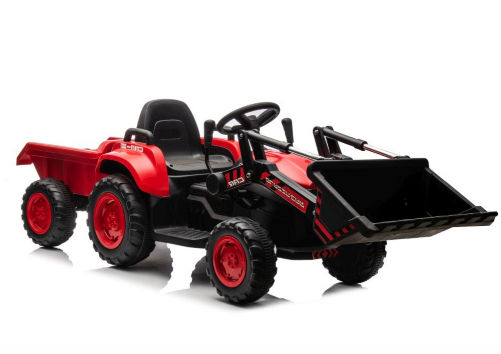 Dětský traktor na akumulátor s lžící BW X002A červený