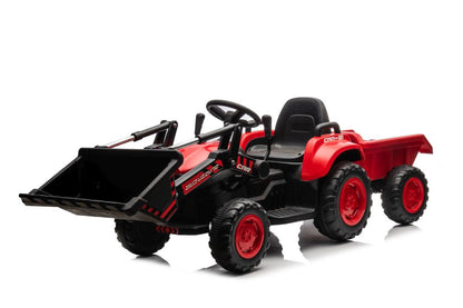 Dětský traktor na akumulátor s lžící BW X002A červený
