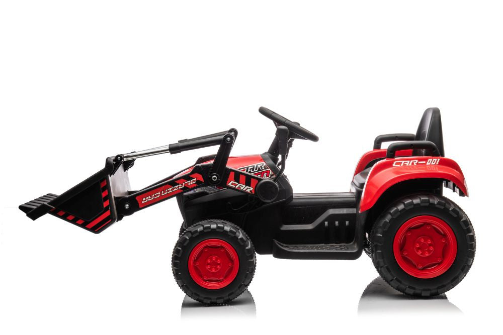 Dětský traktor na akumulátor s lžící BW X002A červený