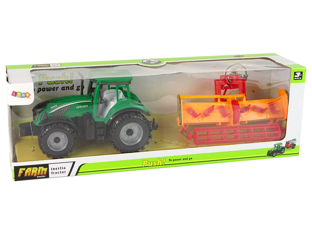 Dětský traktor s kultivátorem na setrvačník zelený