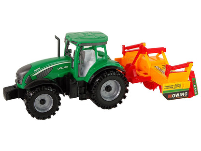Dětský traktor s kultivátorem na setrvačník zelený