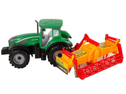 Dětský traktor s kultivátorem na setrvačník zelený