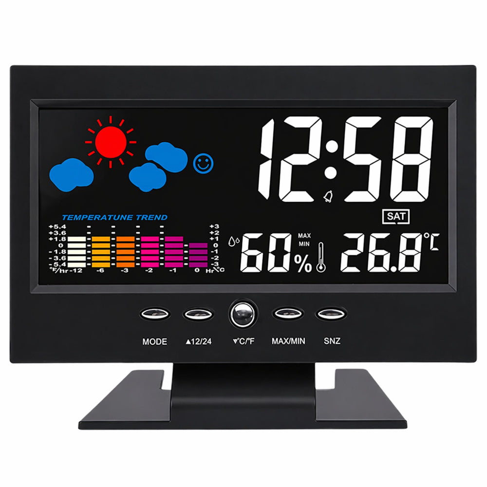 Digitální hodiny s teploměrem a vlhkoměrem – LED meteorologická stanice