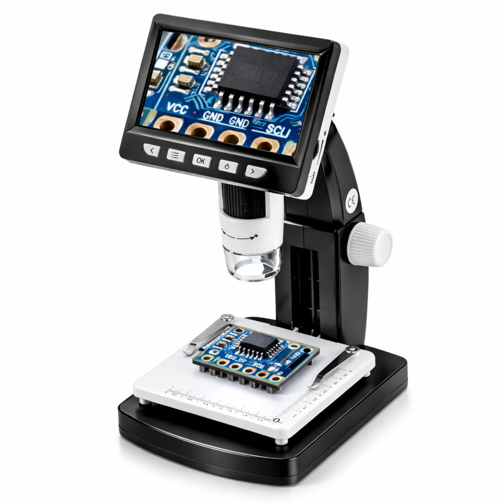 Digitální mikroskop s 4,3" LCD displejem, USB a LED – 1000x zvětšení