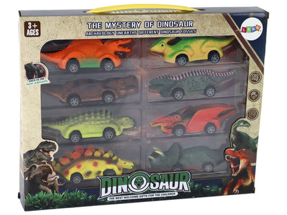 Dinosauří autíčka s setrvačníkem – 8ks barevná sada