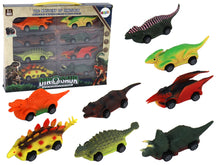Dinosauří autíčka s setrvačníkem – 8ks barevná sada