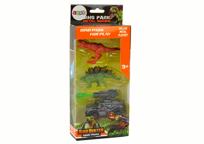 Dinosauří figurky s terénním vozidlem – hračky zelené