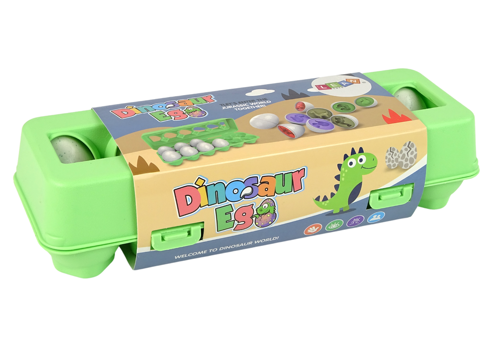 Dinosauří vajíčka edukační třídič – 12ks puzzle tvary
