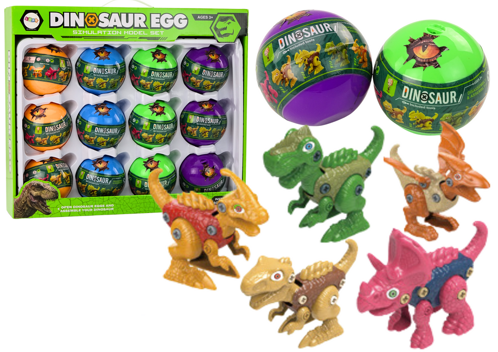 Dinosauří vajíčka k rozkládání 12 kusů sada barevné