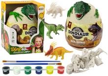 Dinosauří vejce k malování s barvami a štětci DIY zelené