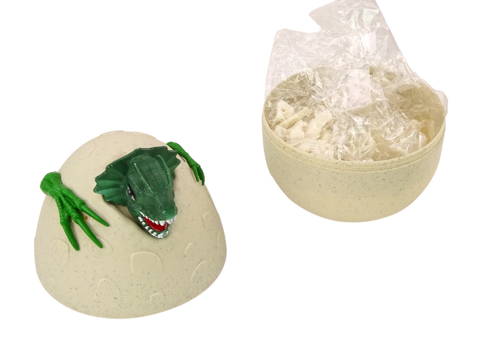 Dinosauří vejce k malování s barvami a štětci DIY zelené