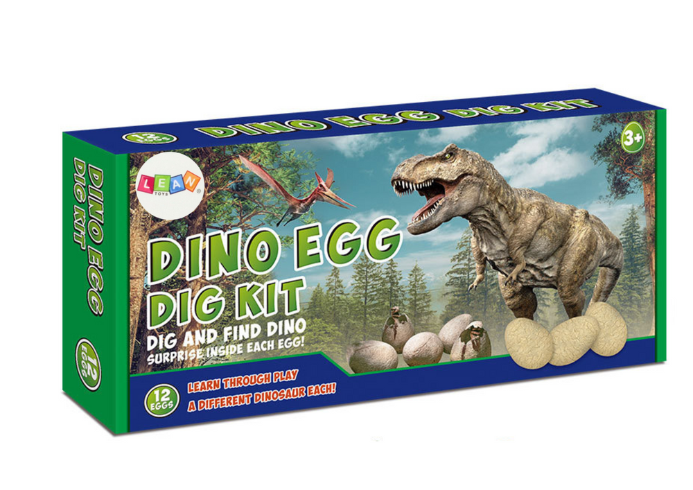 Dinosauří vejce s figurkami a desková hra 12 ks s nástroji