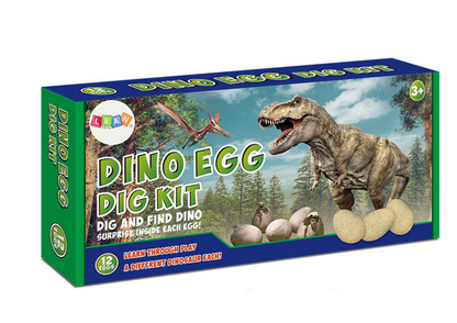 Dinosauří vejce s figurkami a desková hra 12 ks s nástroji