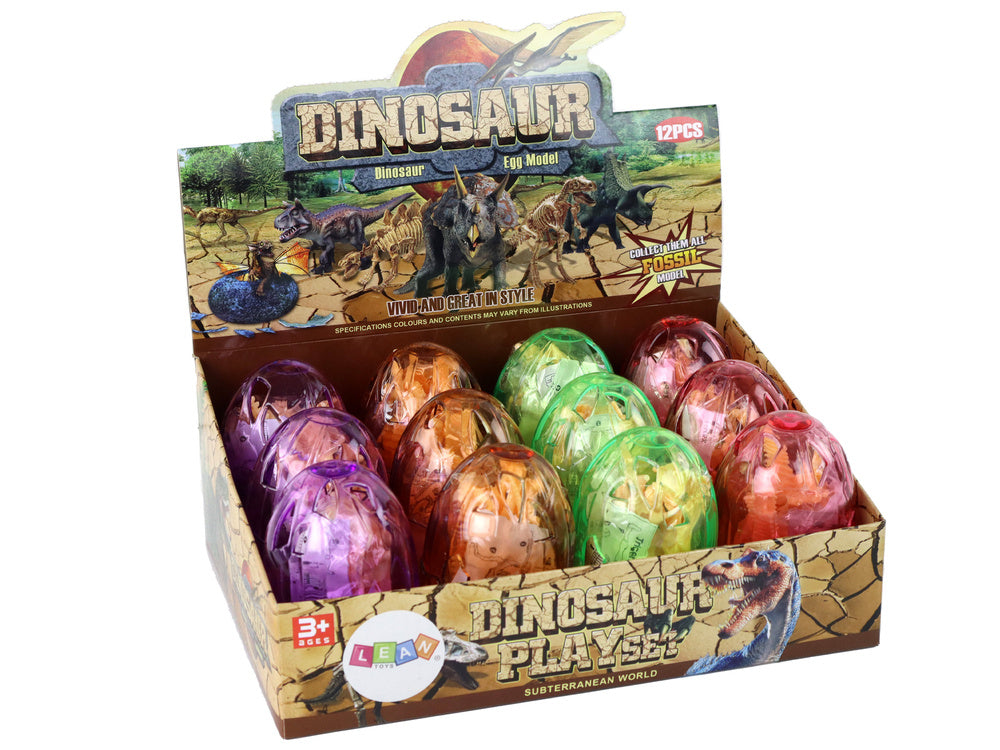 Dinosauří vejce s figurkou kostry 9 cm žluté 4 barvy
