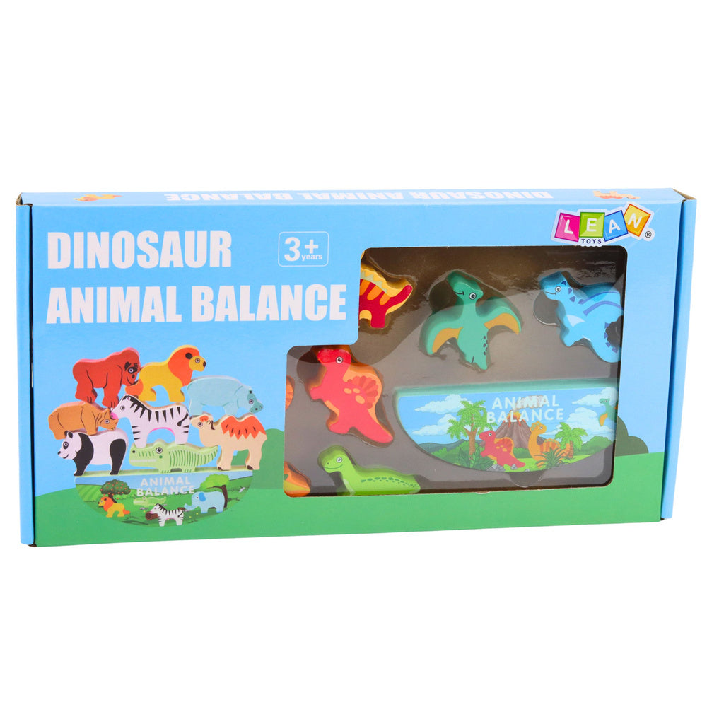Dinosauří věž - hra na rovnováhu se dřevěnými kostkami 12 ks
