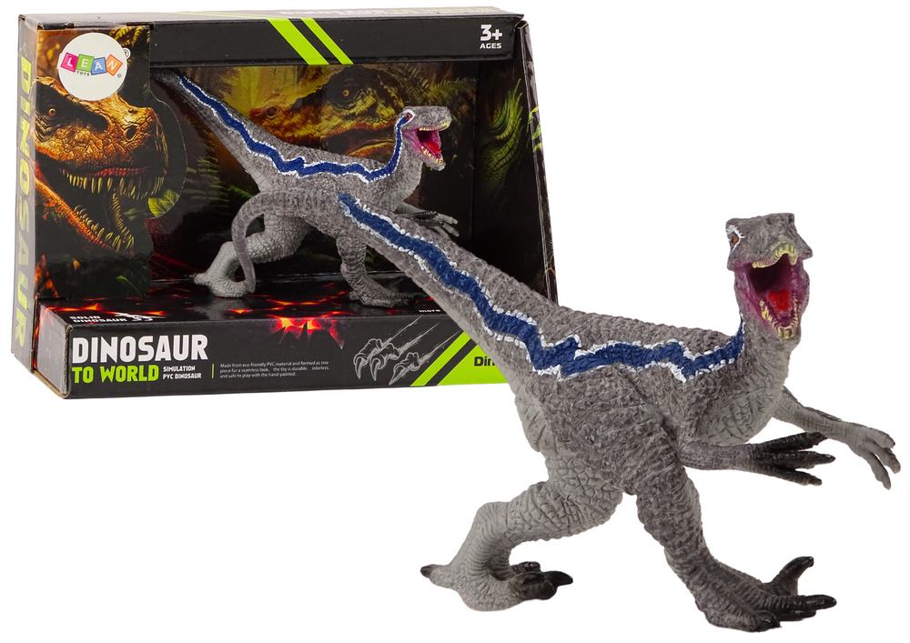 Dinosaurus figurka Velociraptor sběratelská šedá