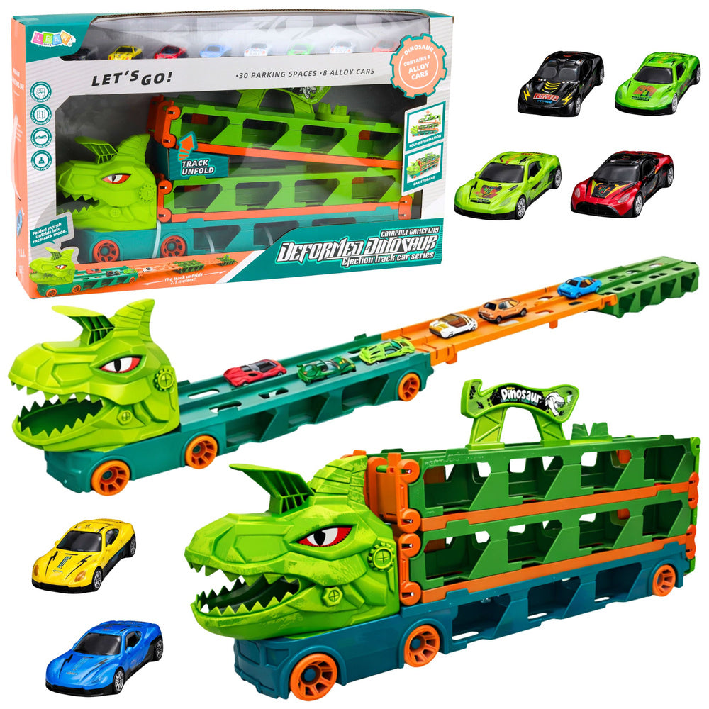 Dinosaurus kamion s odpružením a dráhou 4v1 – transporter