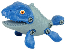 Dinosaurus Mosasaurus s vajíčkem DIY šroubovák modrý