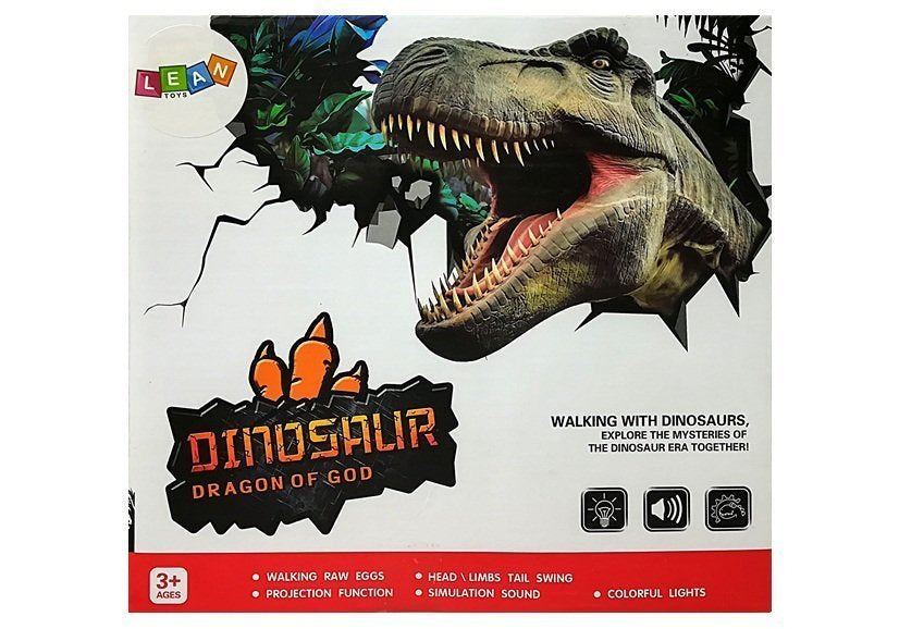 Dinosaurus na baterie s projektorem a zvuky pohyblivý zelený