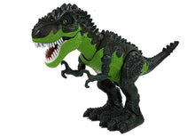 Dinosaurus na baterie s vajíčky a ohnivým dechem zelený
