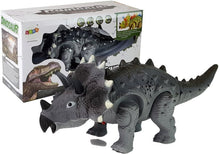 Dinosaurus na baterie Triceratops se zvuky a světly šedý