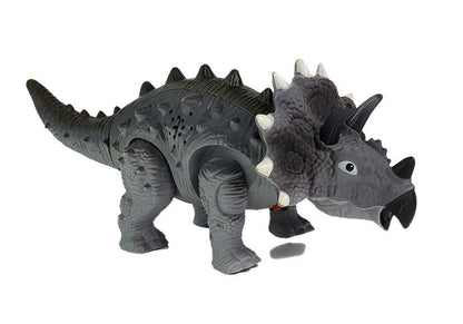 Dinosaurus na baterie Triceratops se zvuky a světly šedý