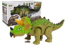 Dinosaurus na baterie Triceratops se zvuky a světly zelený