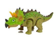 Dinosaurus na baterie Triceratops se zvuky a světly zelený