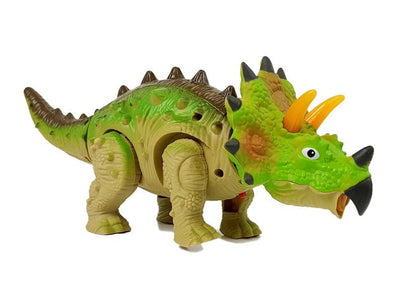 Dinosaurus na baterie Triceratops se zvuky a světly zelený