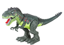 Dinosaurus na baterie Tyrannosaurus Rex chodící se světlem zelený