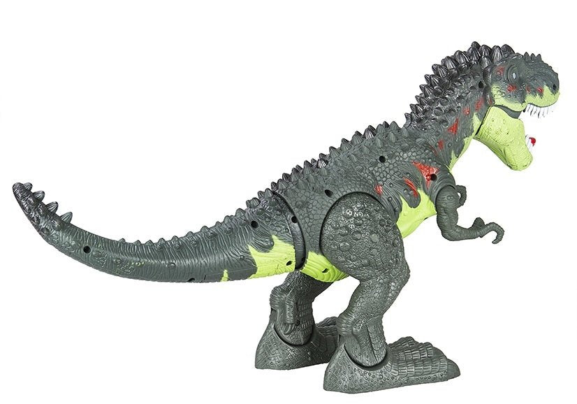 Dinosaurus na baterie Tyrannosaurus Rex chodící se světlem zelený