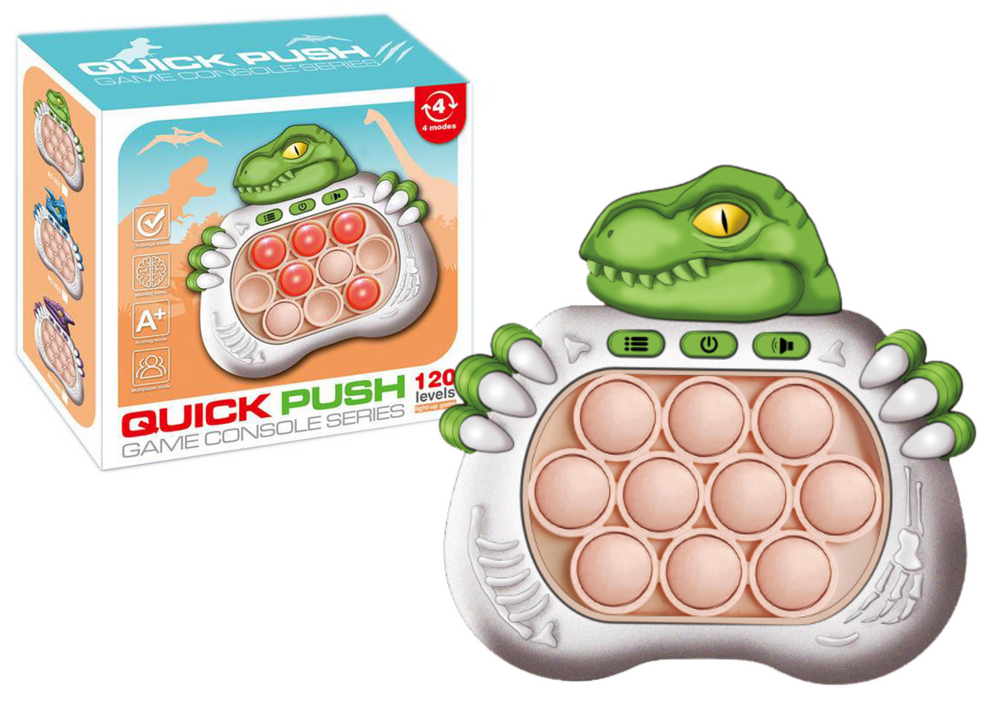 Dinosaurus Pop It se světly a zvuky – sensorická hra | zelený