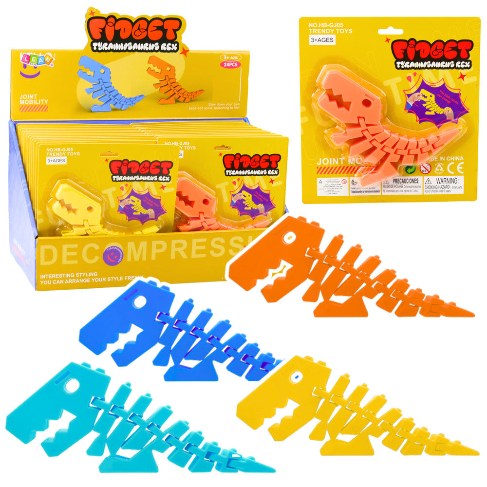 Dinosaurus puzzle fidget 3D – ohebný antistresový | mix barev