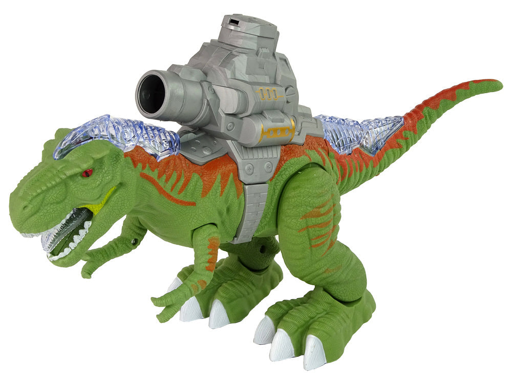 Dinosaurus s katapultem – chodí střílí svítí | zelený