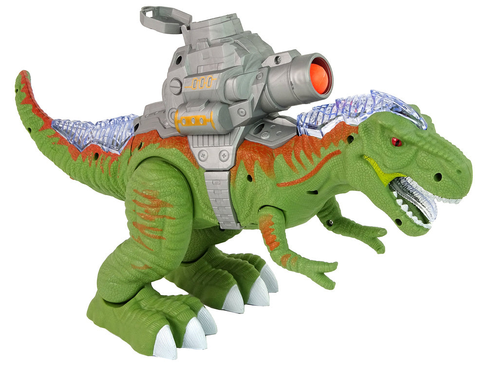 Dinosaurus s katapultem – chodí střílí svítí | zelený