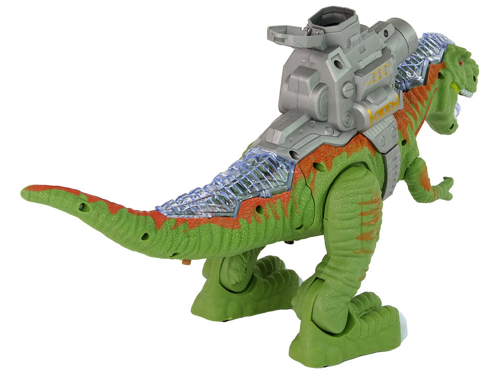 Dinosaurus s katapultem – chodí střílí svítí | zelený