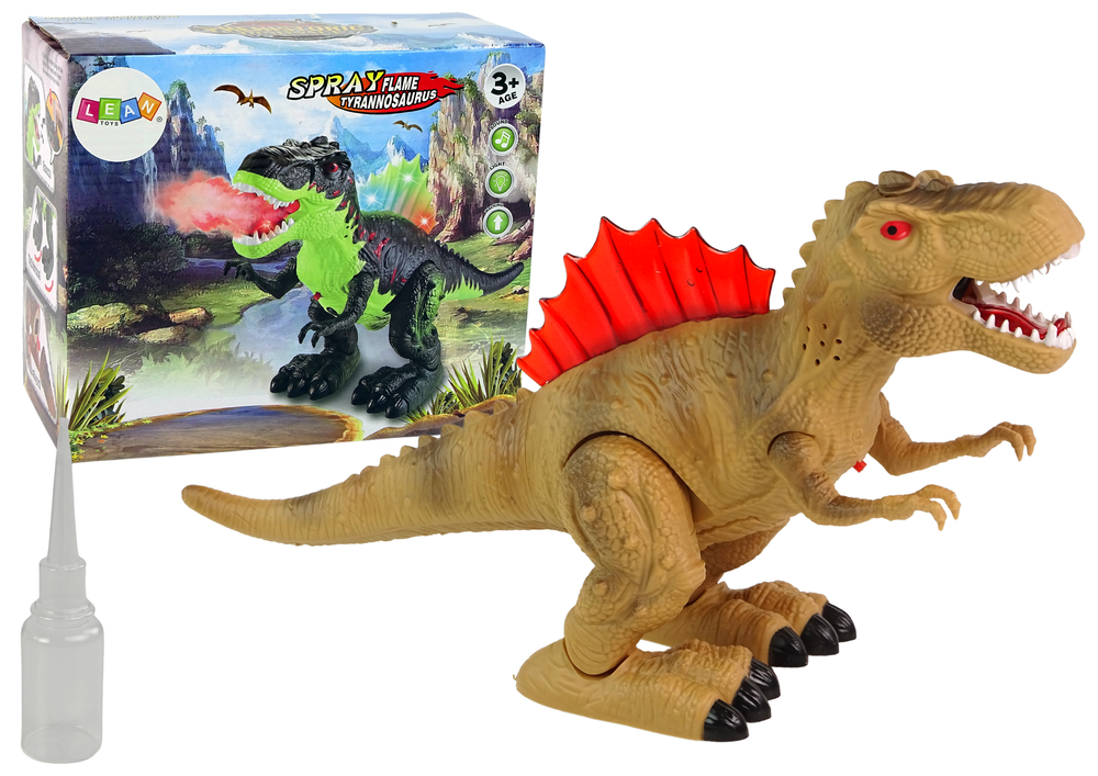 Dinosaurus s vodní párou a světly – na baterie | hnědý