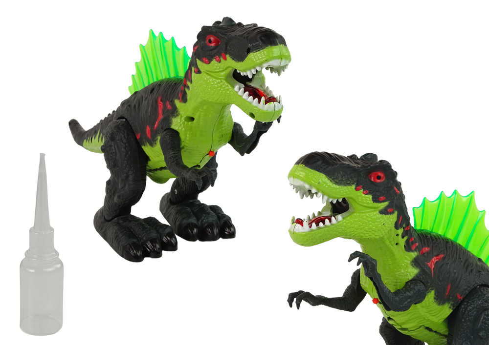 Dinosaurus s vodní párou a světly – na baterie | zelený