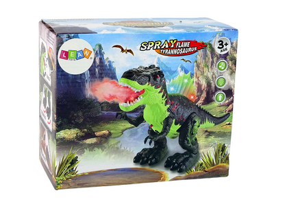 Dinosaurus s vodní párou a světly – na baterie | zelený