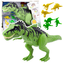 Dinosaurus se zvuky a malými figurkami pohyblivý zelený