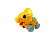 Dinosaurus Triceratops na kolečkách – figurka žlutý