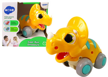 Dinosaurus Triceratops na kolečkách – figurka žlutý