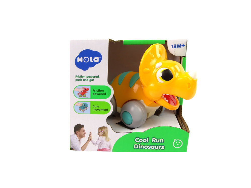 Dinosaurus Triceratops na kolečkách – figurka žlutý