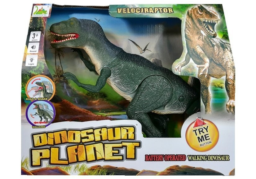 Dinosaurus Velociraptor chodící s ryczením a světelnými efekty